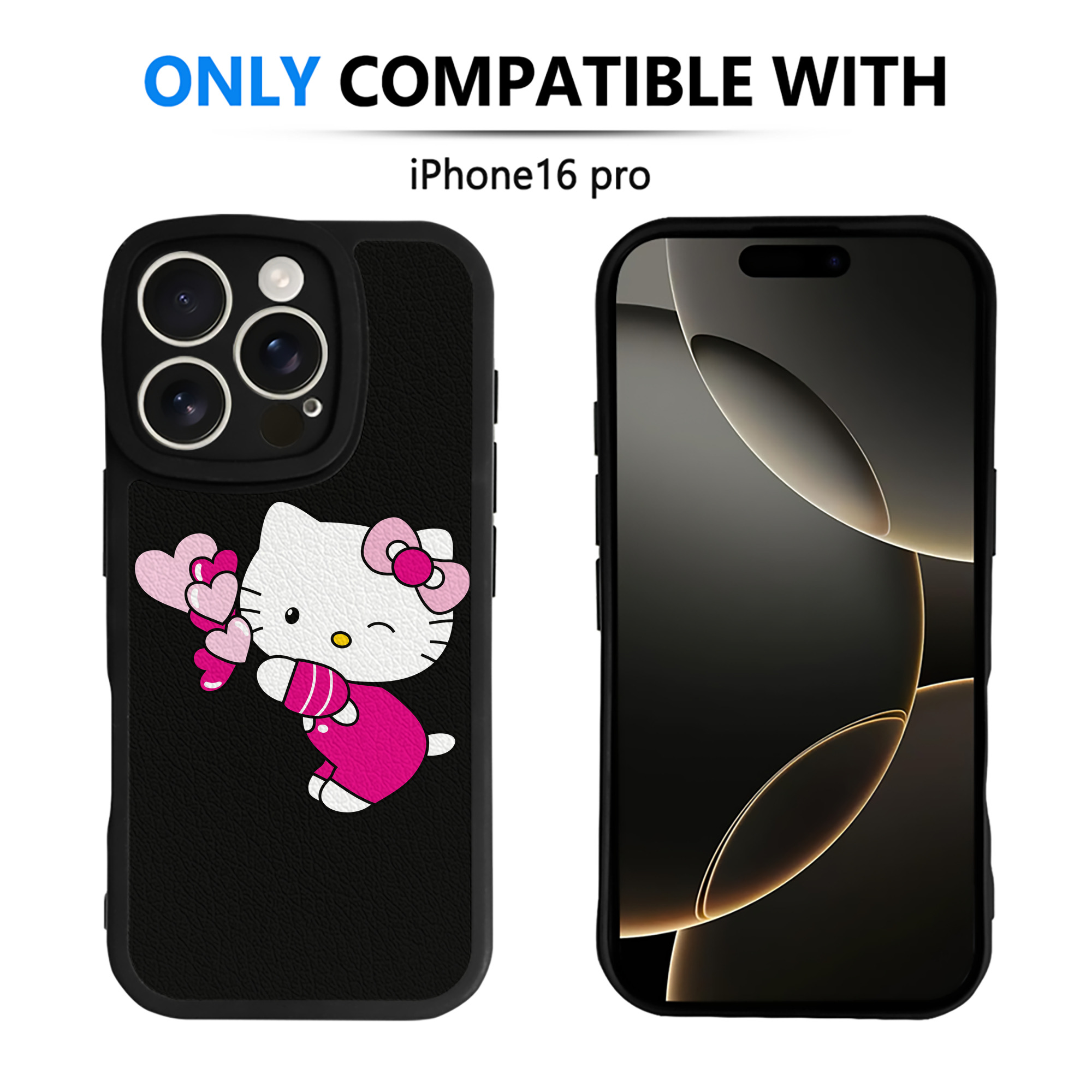 （画像用） Hello Kitty ハローキティ 【iPhone 16シリーズ対応】シリコンスマホケース（レザー調） 材質：シリコン